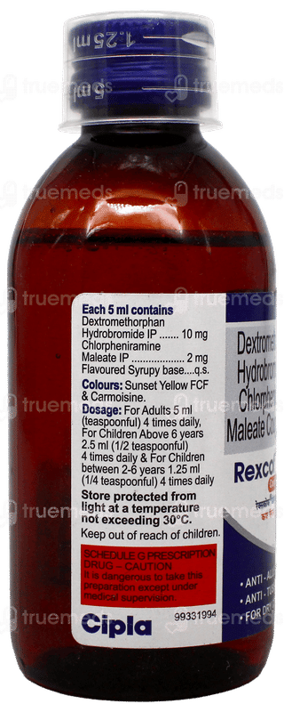 Rexcof Dx Syrup 100ml